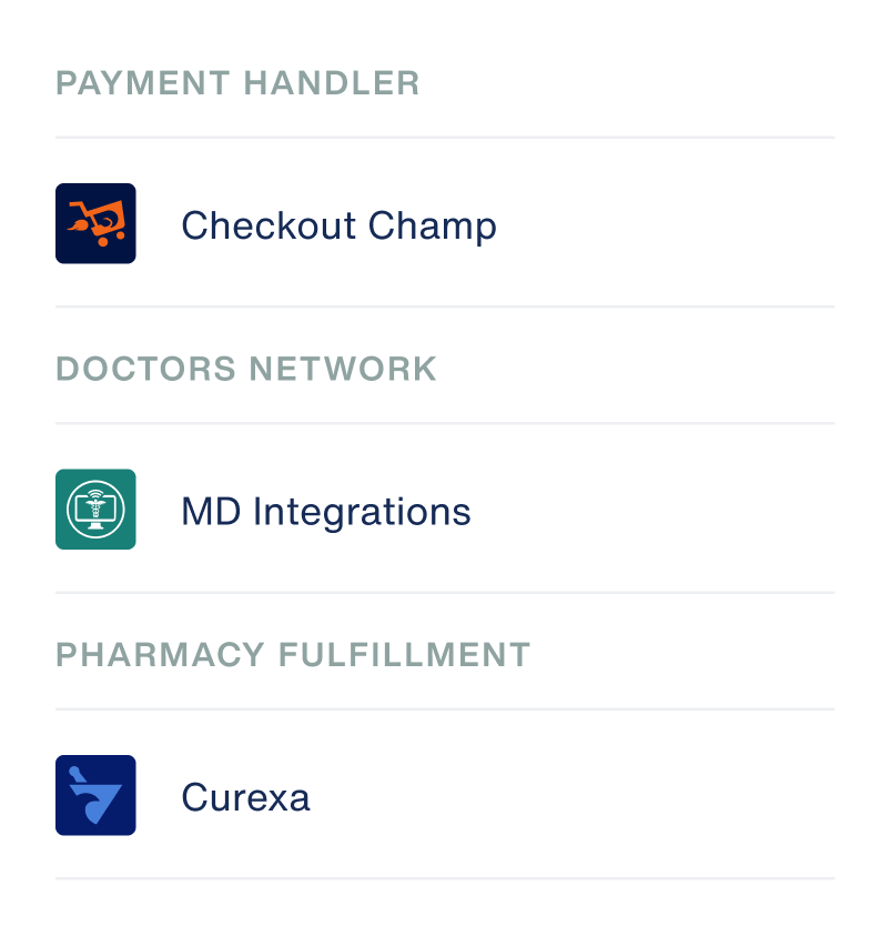 Easy connection of integrations with a few clicks